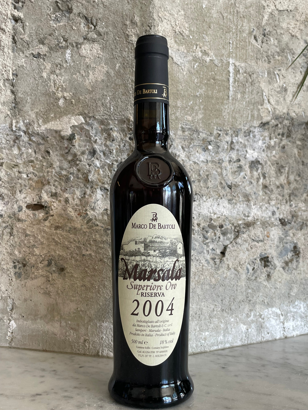 Marco Barbieri イタリア　クレモナ　4/4 Marco De Bartoli Marsala Superiore Oro Riserva 2004 (500ml
